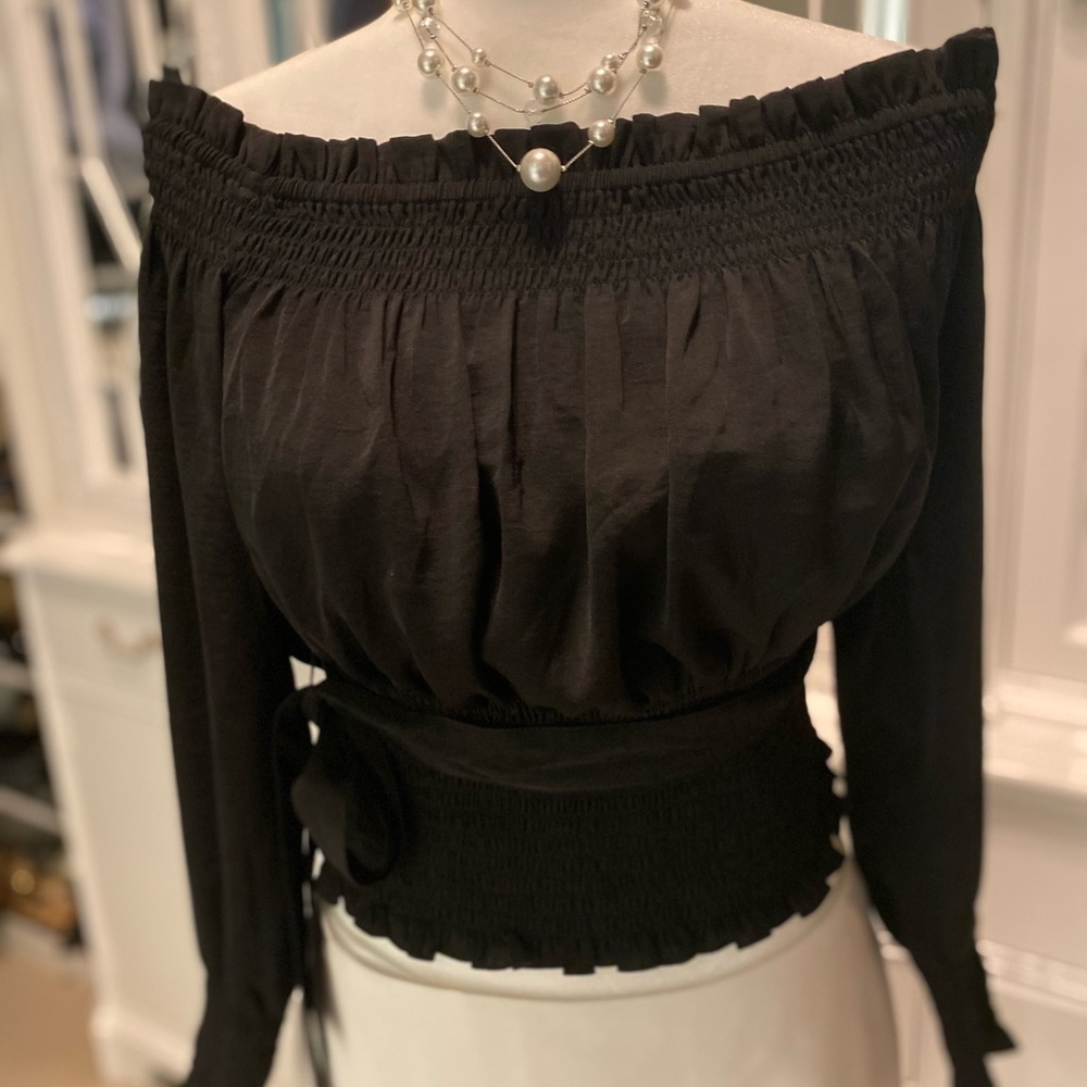 NWT Express Black off the shoulder top size S